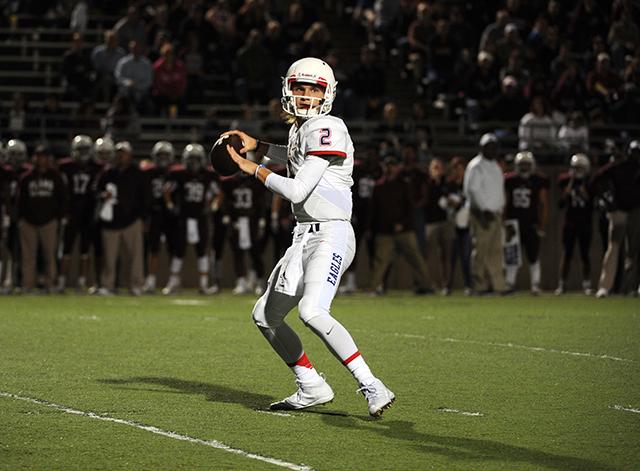 Jonke prepares for a throw at the game against Plano Senior.