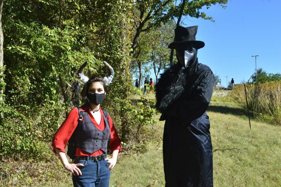 Many visitors arrived at the fall festival in their Halloween costumes.