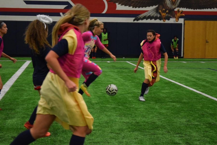 The Womens Soccer Team Practicing