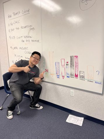 Mr. Park posing with a Taylor Swift themed Bar Graph