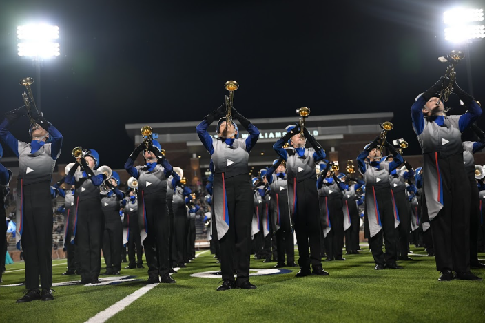 The Allen Eagle Escadrille performing half-time on Friday, Sept. 26, 2025.